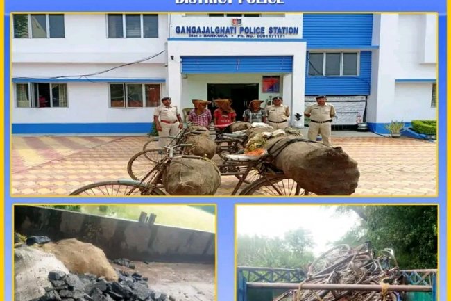गंगाजलघाटी पुलिस ने पकडा अवैध कोयला 