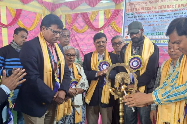 सीएसआर कार्यक्रम के तहत डीएसटीपीएस द्वारा अंडाल में नि शुल्क नेत्र जाँच एवं मोतियाबिंद ऑपरेशन शिविर
