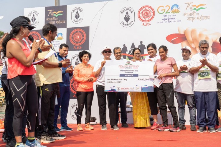 कोल इंडिया मैराथन सफलतापूर्वक संपन्‍न 5500 से अधिक धावकों ने लिया हिस्सा