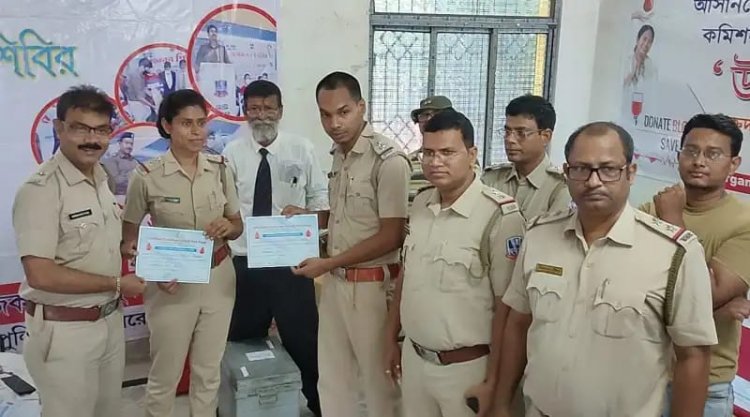 हीरापुर थाना पुलिस की ओर से रक्तदान शिविर का आयोजन 