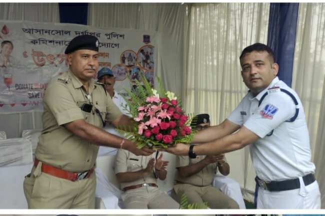 कुल्टी ट्रेफिक गार्ड पुलिस की ओर से रक्तदान शिविर का आयोजन