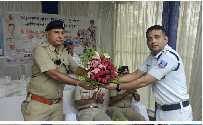कुल्टी ट्रेफिक गार्ड पुलिस की ओर से रक्तदान शिविर का आयोजन