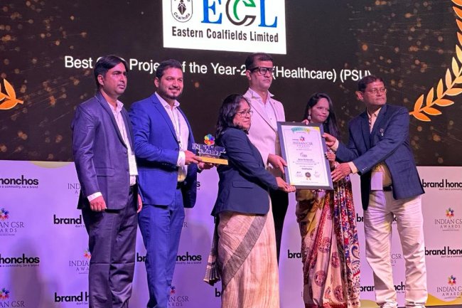 ईसीएल को मिला वर्ष 2023 की सर्वश्रेष्ठ सीएसआर परियोजना हेल्थकेयर पीएसयू पुरस्कार