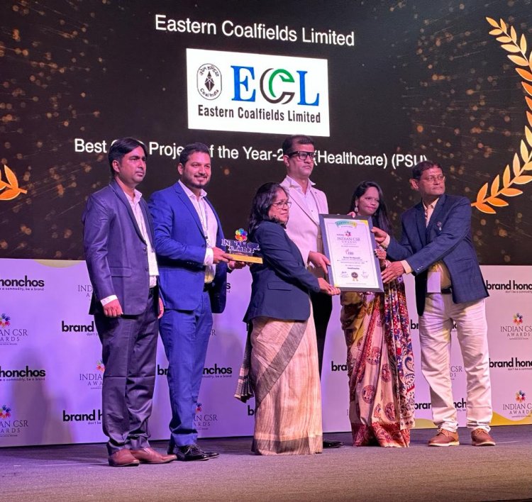 ईसीएल को मिला वर्ष 2023 की सर्वश्रेष्ठ सीएसआर परियोजना हेल्थकेयर पीएसयू पुरस्कार