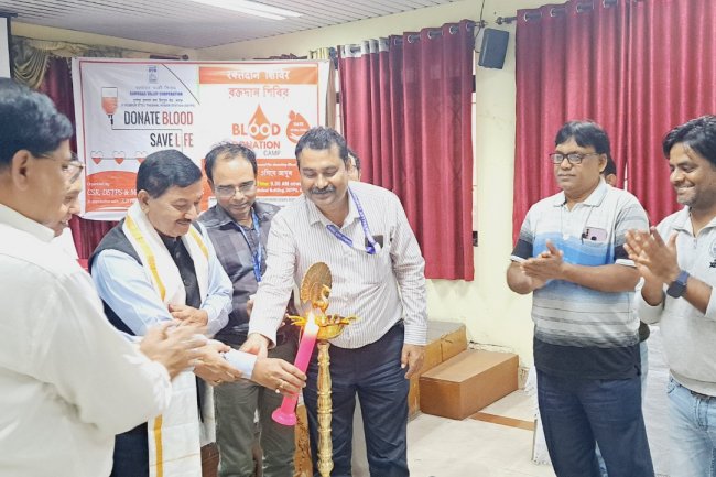 डीएसटीपीएस द्वारा रक्तदान शिविर का आयोजन 