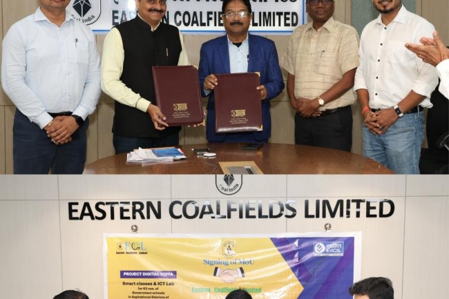 ईसीएल के सीएसआर के तहत डिजिटल विद्या कार्यक्रम के लिए ईडीसीआईएल लिमिटेड के साथ समझौता ज्ञापन