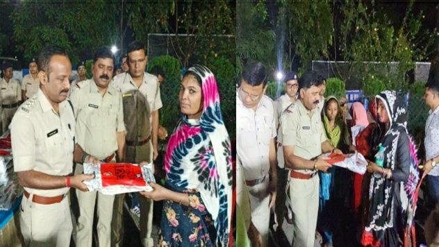 ईद के मौके पर कोकवोवन पुलिस स्टेशन की ओर से महिलाओं को नए कपड़े दिए गए