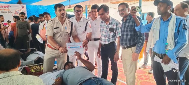 सलानपुर थाना पुलिस की ओर से रक्तदान शिविर 