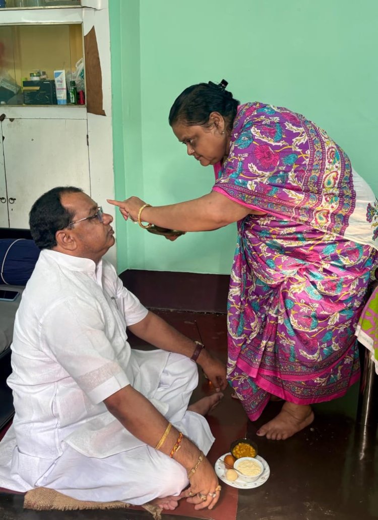 भाईदूज के पावन अवसर पर तरुण राय ने लिया आशीर्वाद