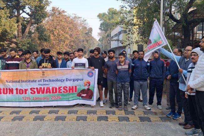 एनआईटी दुर्गापुर में स्वामी विवेकानंद की 164वीं जयंती पर रन फॉर स्वदेशी का भव्य आयोजन