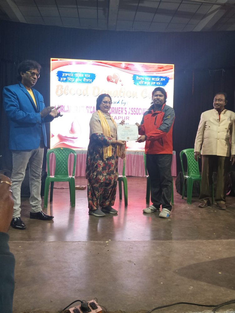 सुरमई शाम में बही परोपकार की धारा दुर्गापुर में म्यूजिकल एसोसिएशन का सफल रक्तदान शिविर